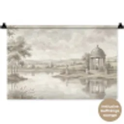 Landschap - Water - Natuur - Sepia Wandkleed katoen klein -t3d_DE