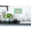 Alpaca - Groen - Bloemendiadeem Muursticker klein -keuken