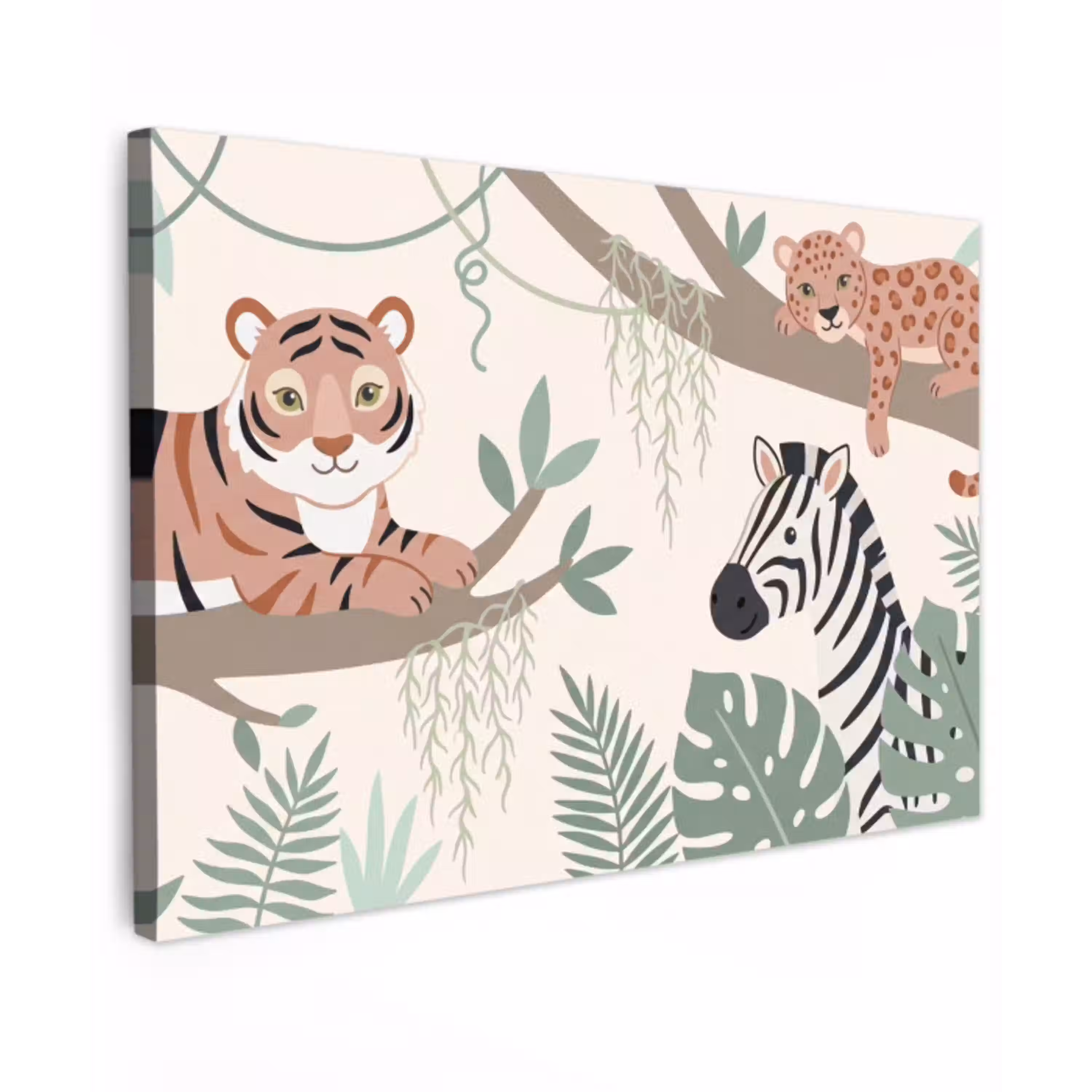 Jungle - Rustiek - Pastel Tuinposter op houten frame 2 cm dik klein -3d
