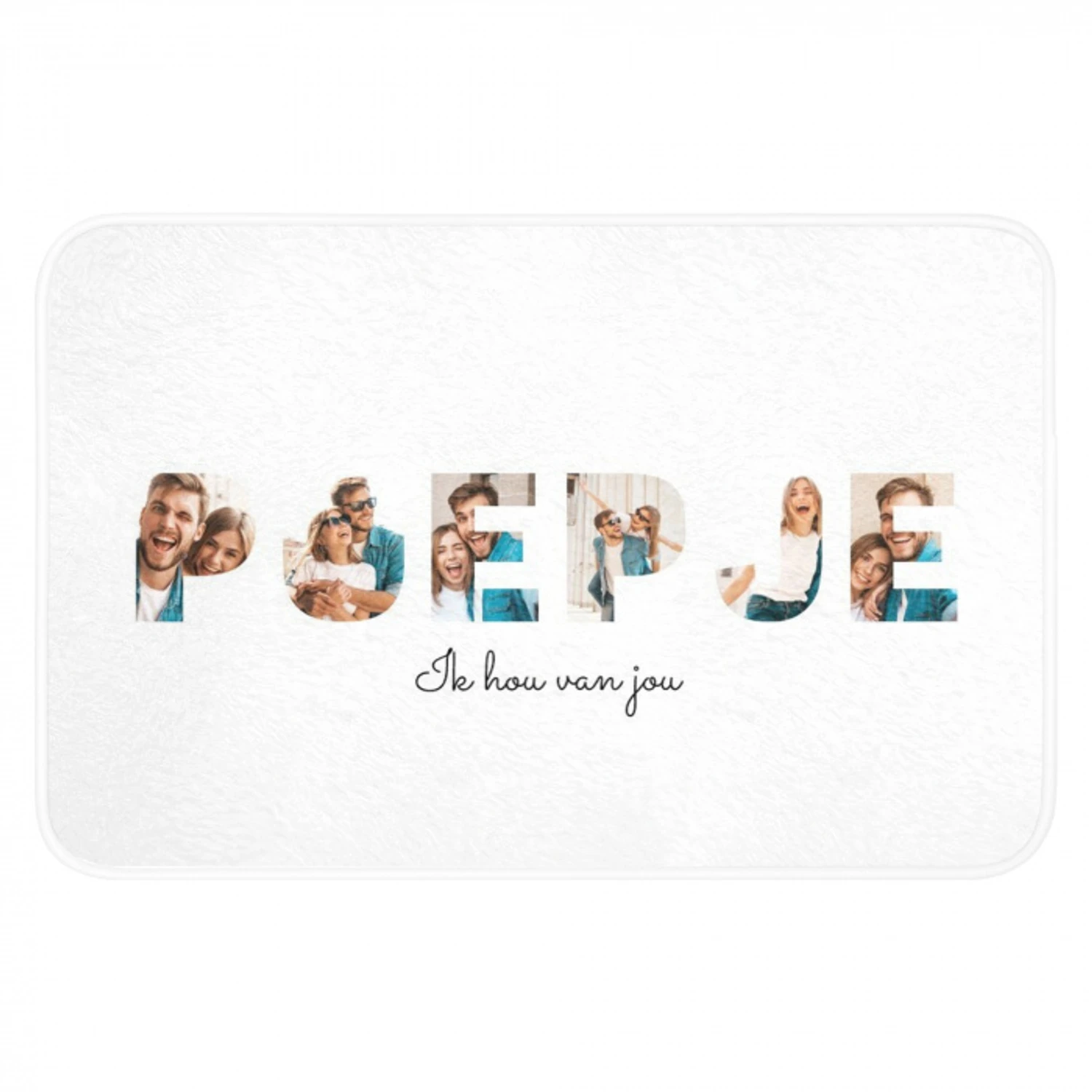 Poepje - Lettercollage Badmat klein -3d