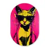 Kat - Art - Zonnebril - Roze Wandcirkel Ovaal Forex klein -3d