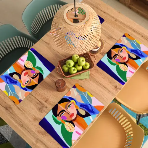 Portret - Vrouw - Modern Placemat vinyl groot -zzsfeer5_Kitchenyeah-website