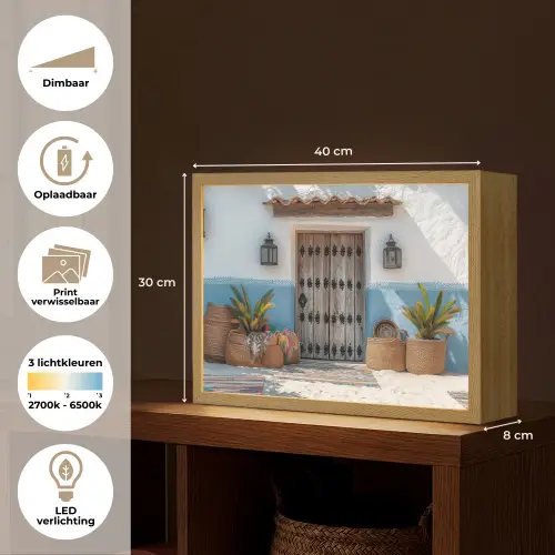 Deur - Manden - Planten Light Box met batterij (Wandlamp) middel -USP_websiteoverzichtNL