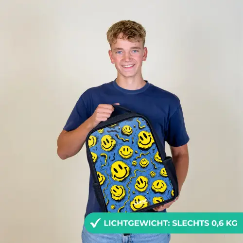 Smiley - Geel - Blauw Rugzak - Zwart middel -sfeer7_NL