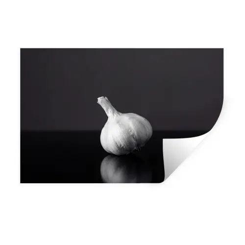 Knoflook - Zwart - Wit Muursticker klein -3d