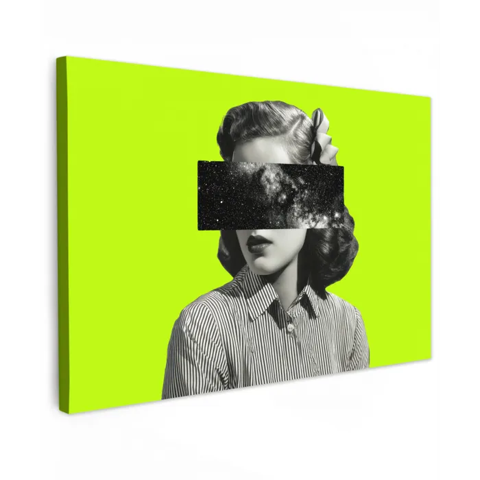 Vrouw - Sterrenhemel - Groen canvas 2cm klein -z3d