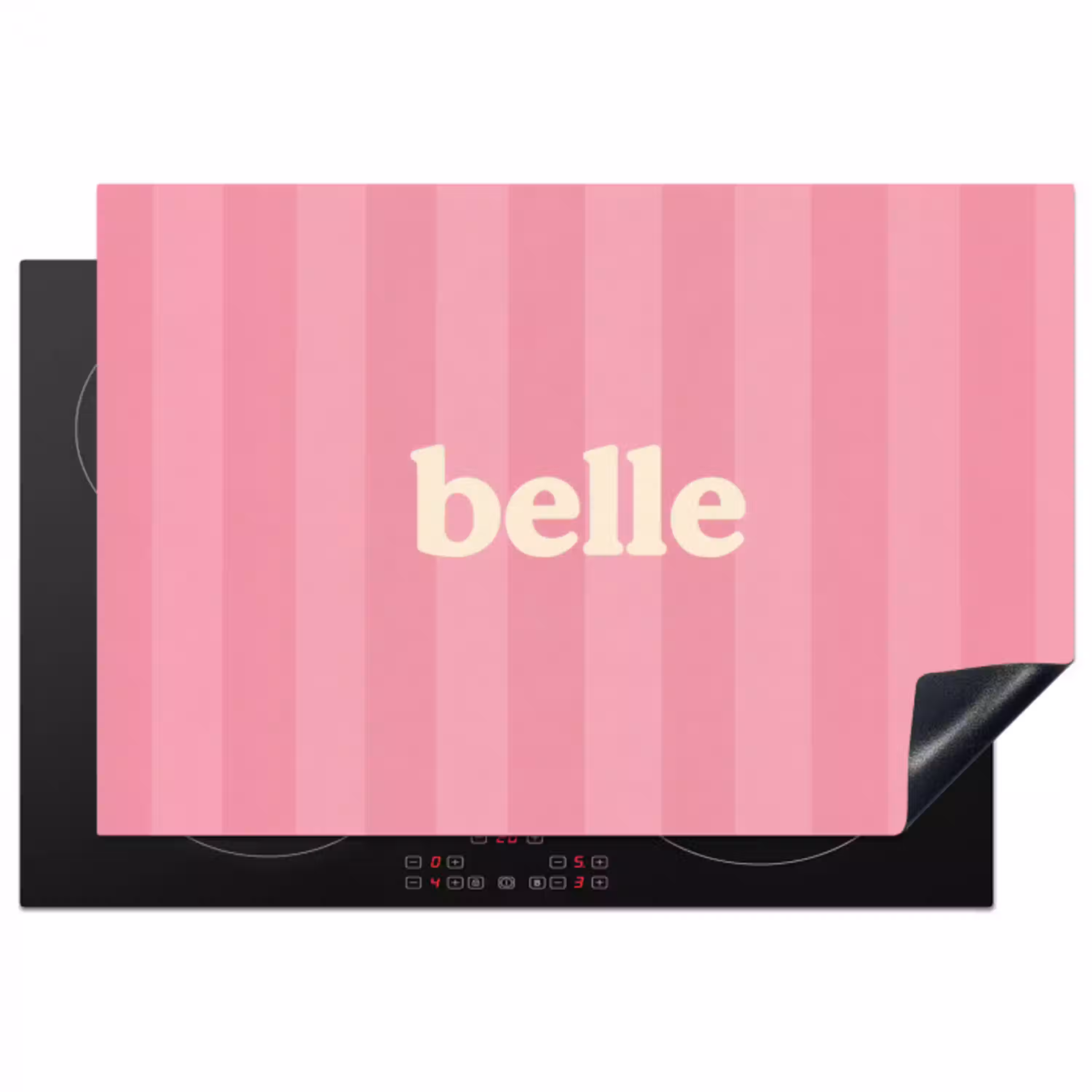 Roze - Gestreept - Belle Inductie beschermer vinyl 3mm klein -3d