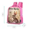 Konijntje - Bruin - Bloemen - Vlinders Kinderrugzak - Roze middel -productfoto_formaten