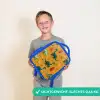 Dinosaurussen - Stekels - Herfstbladeren - Bruin Kinderrugzak - Blauw middel -sfeer1_NL