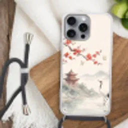 Kraanvogel - Azië - Klassiek Hoesje iPhone 16 Pro Max met koord klein -sfeer4