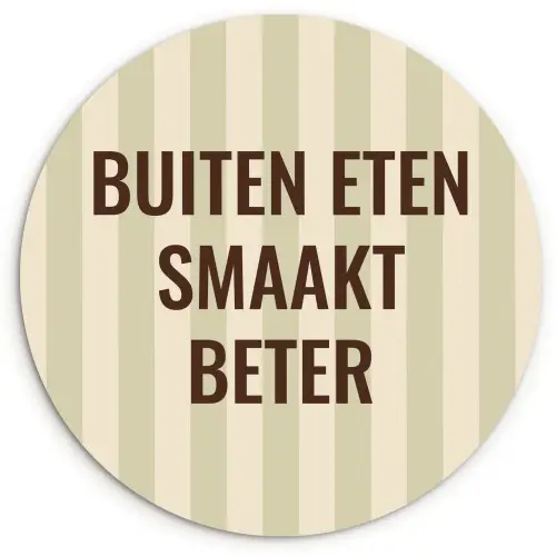Buiten - Quote - Strepen - Zomer Wandcirkel plexiglas klein -3d