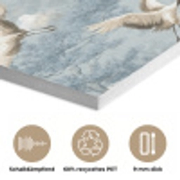 Wolken - Kraanvogels - Blauw PET vilt klein 837 -closeup_DE