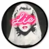 Neon - Letters - Vintage - Vrouw Fotolijst rond zonder passe partout klein -3d