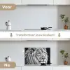Portret - Leeuw - Zwart wit keuken achterwand spatscherm klein -voor_na_NL