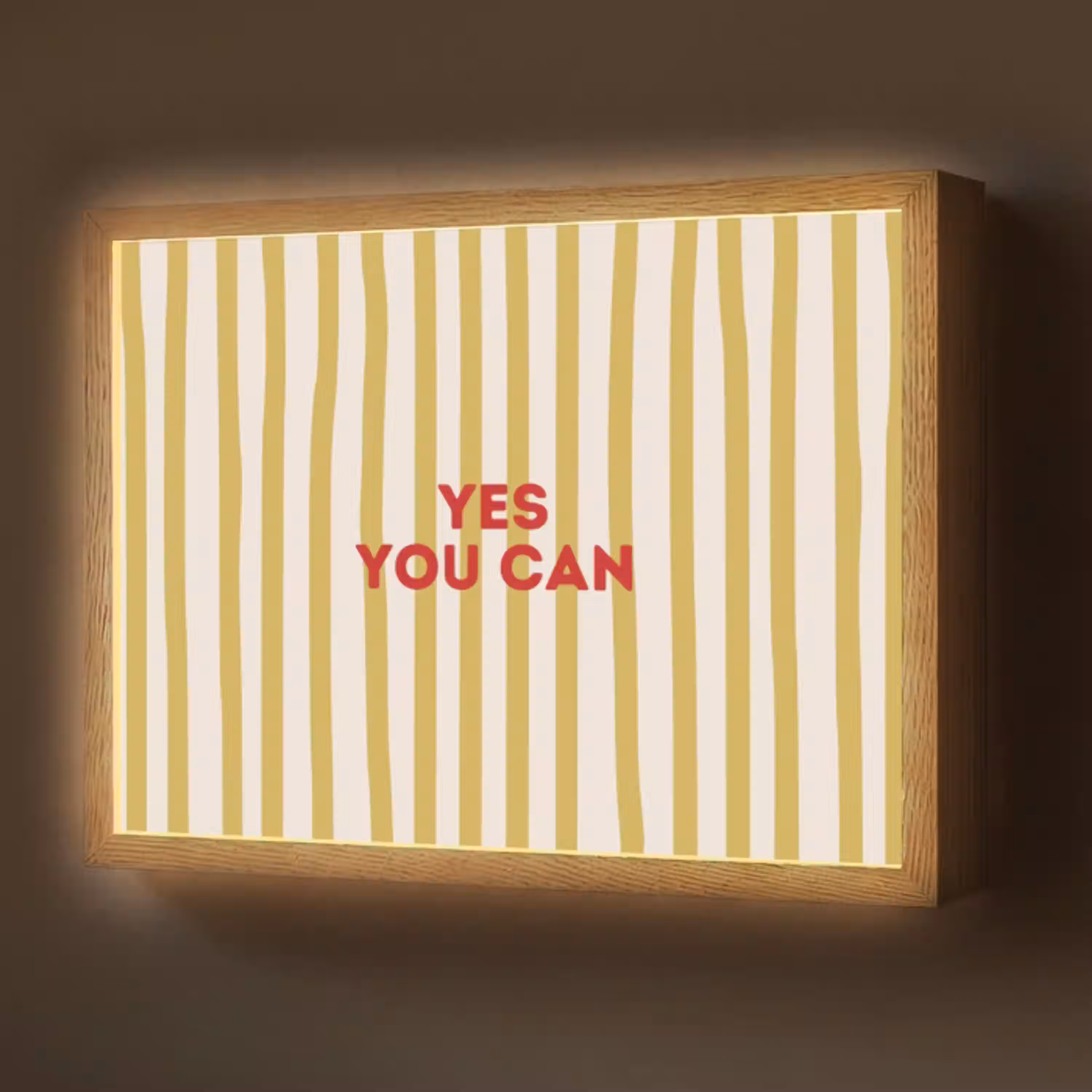 Strepen - Abstract - Yes you can - Rood Light Box met batterij (Wandlamp) middel -z3d_website