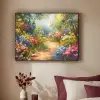 Natuur - Landschap - Bloemen - Kleurrijk Textielframe zwart klein -sfeer1