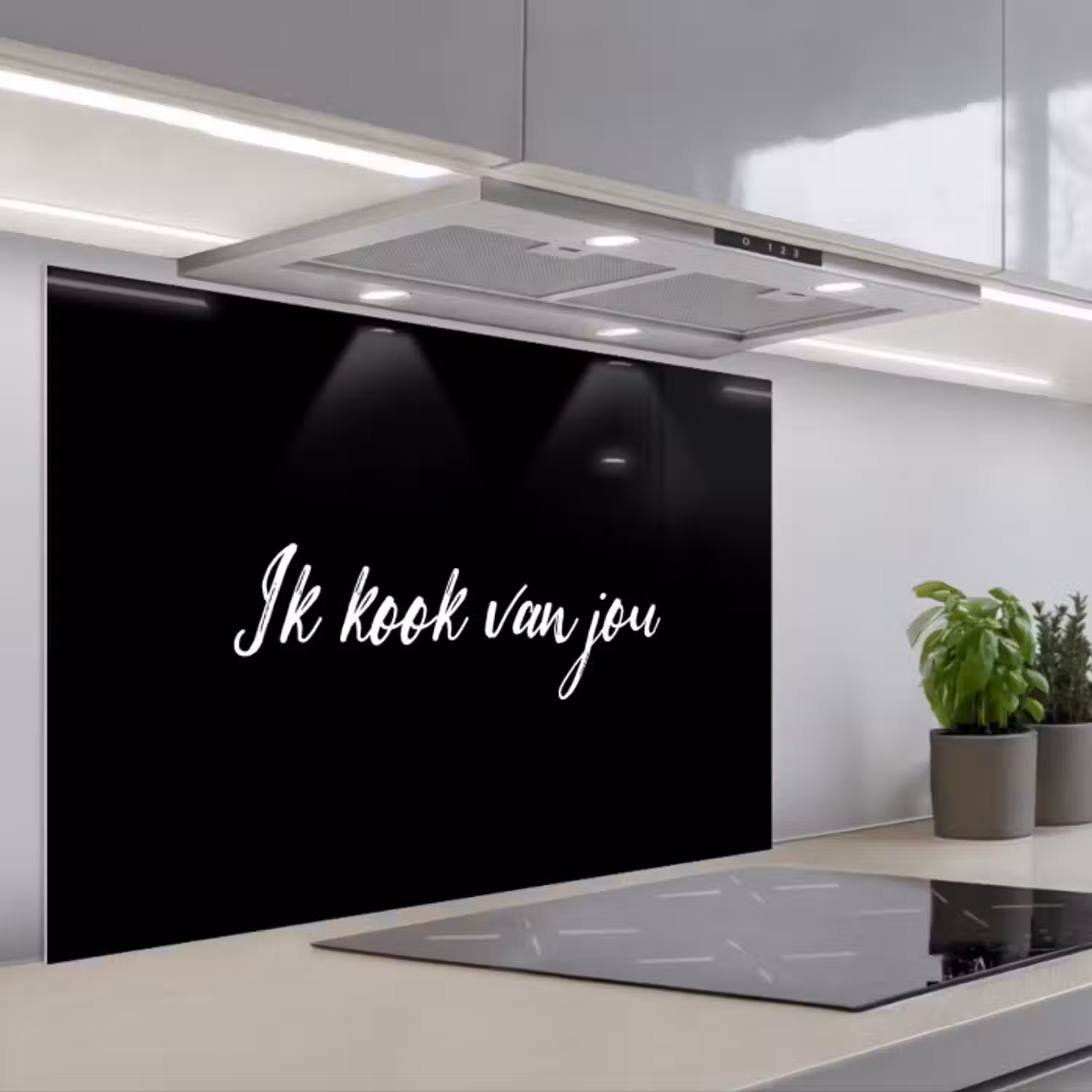 Spatscherm keuken - Quotes - Spreuken - Ik kook van jou - Liefde - Partner