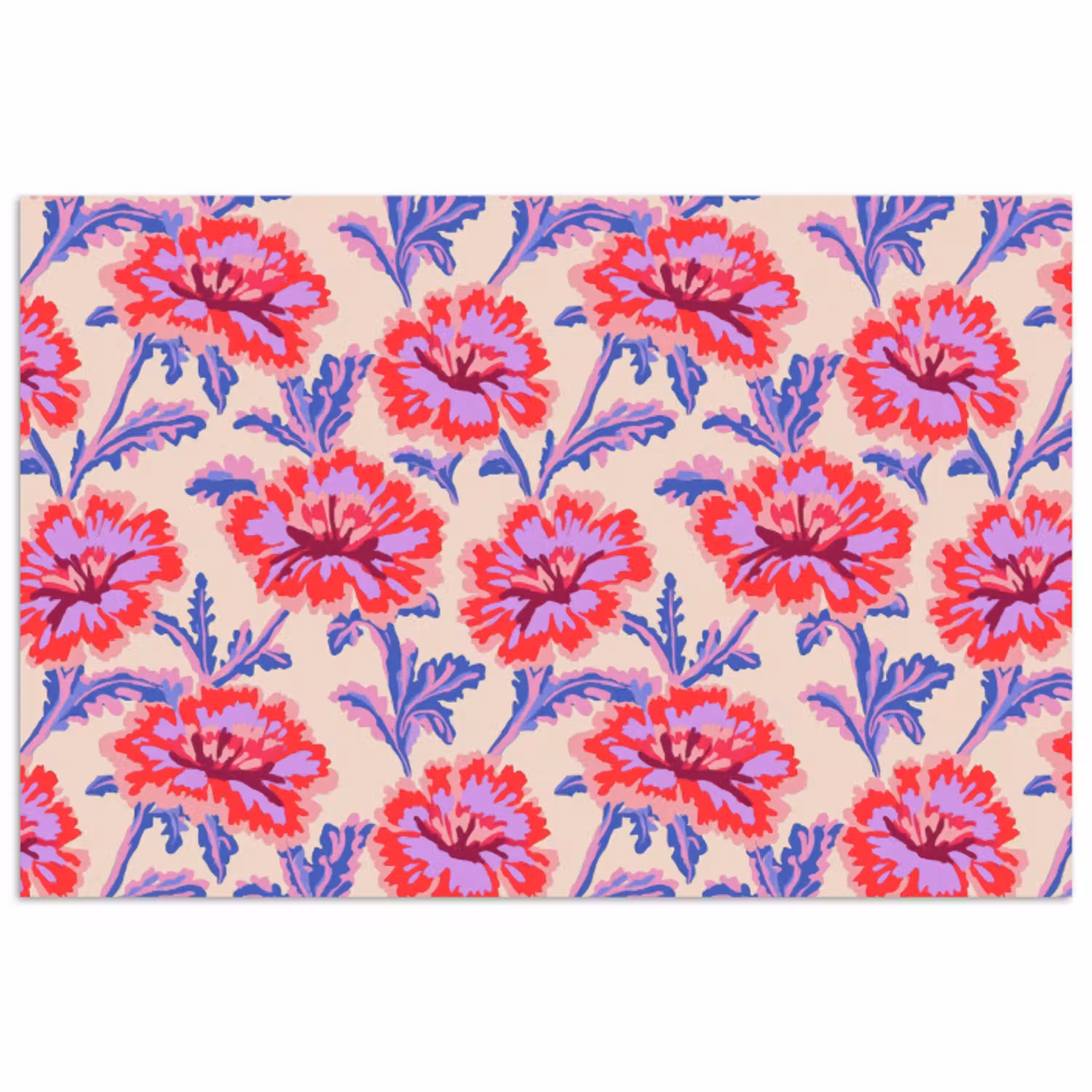 Bloemen - Patroon - Meerkleurig poster papier klein 62 -3d