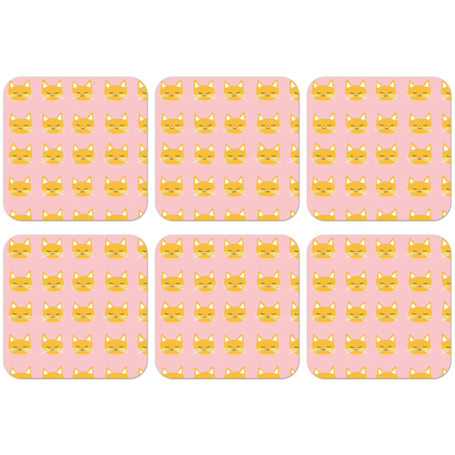 Katten - Patroon - Roze onderzetter kurk middel 366 -zkaufland3dotto