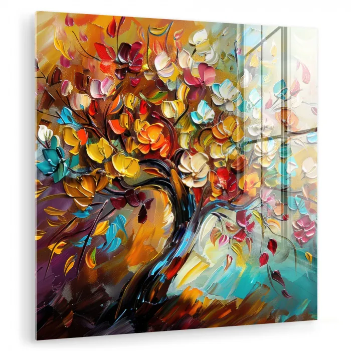 Boom - Abstract - Kleurrijk - Bloemen plexiglas 5mm klein -zzzproduct_nieuw