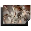 Grijs - Goud - Marmer - Marmerlook Inductie beschermer vinyl 3mm klein -3d
