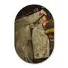 Meisje in witte kimono - Schilderij van George Hendrik Breitner Wandcirkel Ovaal Forex klein -3d