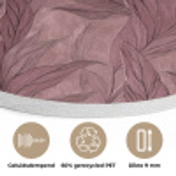 Bladeren - Patroon - Paars Akoestische PET Vilt - Rond klein 838 -closeup_NL