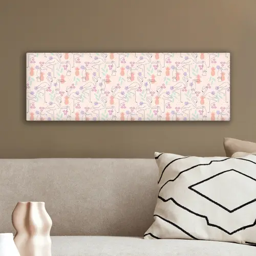 Flamingo - Toekan - Tropisch - Patroon canvas 2cm klein 828 -sfeer3