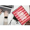 Amor - Strepen - Rood - Roze laptophoes neopreen klein -bureau