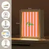 Patroon - Oranje - Fijn - Strepen Light Box met kabel (Tafellamp) klein -USP_NL