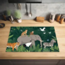 Tropisch - Jungle -  Groen Inductie beschermer vinyl 3mm klein -sfeer5