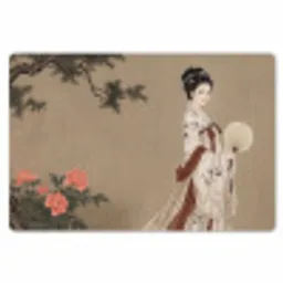 Vrouw - Azië - Kunst - Beige Placemat vinyl groot -zzsfeer1_Kitchenyeah-website