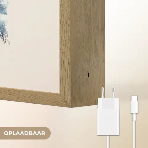 Yin Yang - Abstract - Zwart - Wit - Goud Light Box met batterij (Wandlamp) middel -USP_websiteoplaadbaarNL