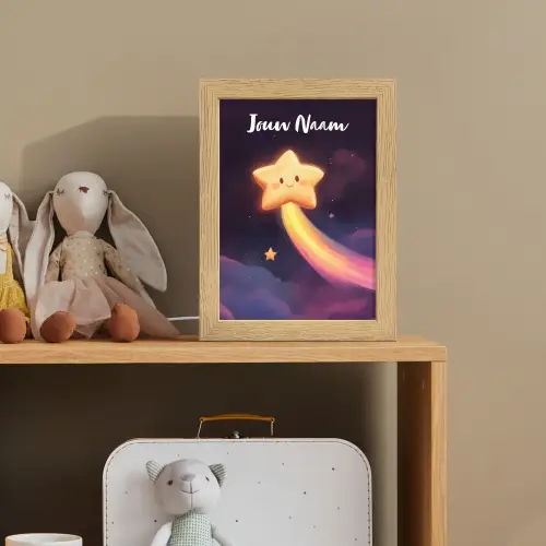 Ster - Gezichtje - Lichtgevend Light Box met kabel (Kinderlampje) klein -sfeer2_kind