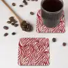 Golvende vormen - Abstract - Rood onderzetter kurk middel -sfeer2