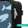 Walvis met golven patroon blauw Kinderkoffer - Zwart klein -rits_NL