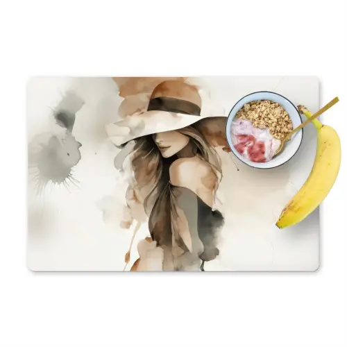 Mysterieus - Vrouw - Sepia Placemat vinyl groot -zzzproduct_Kitchenyeah-website