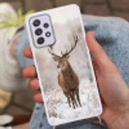 Edelhert - Bos - Sneeuw - Winter - Majestueus Hoesje Samsung Galaxy A52 5G met koord klein -sfeer3