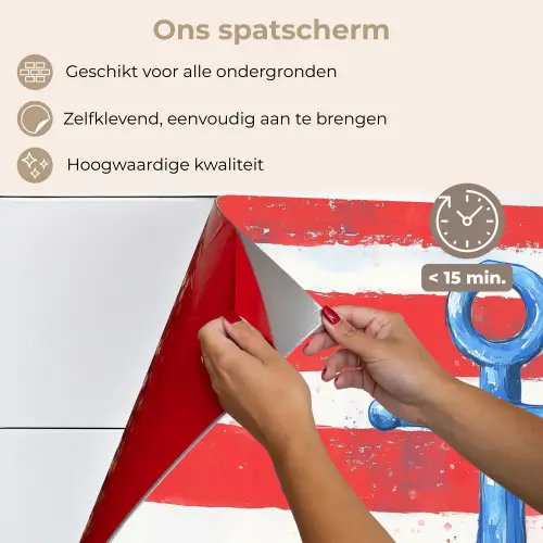 Anker - Verfspatten - Rood - Blauw keuken achterwand spatscherm klein -spatscherm_NL