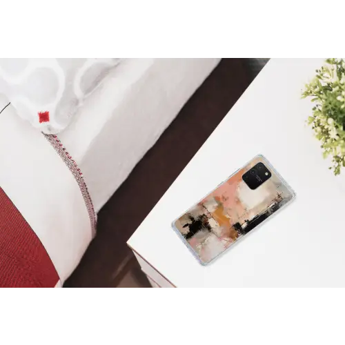 Kunst - Abstract - Beige - Verf Telefoonhoesje Samsung Galaxy S10 Lite klein -kamerS10Lite
