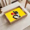 Hand - Rode cirkel - Geel Dienblad Rechthoek middel -sfeer1