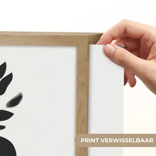 Japandi - Zwart - Abstract Light Box met batterij (Wandlamp) middel -USP_websiteprintNL