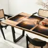 Bloemenveld - Gras - Bloemen - Planten - Zonsondergang - Oranje Placemat vinyl groot -zzsfeer4_Kitchenyeah-website