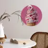 Softijs - Edelstenen - Roze - Hoorntje Wandcirkel plexiglas klein -sfeer4