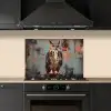 Geschilderd - Abstract - Uil - Bruin keuken achterwand spatscherm klein -sfeer1