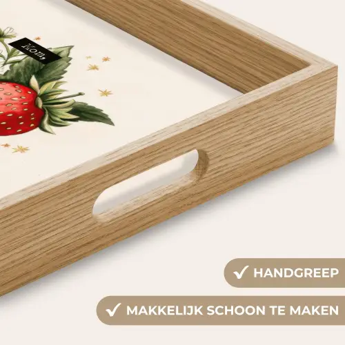 Aardbeien - Madeliefjes - Quote - Sterretjes Dienblad Rechthoek middel -USP_HandgreepNL