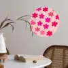 Bloemen - Patroon - Roze Wandcirkel behangsticker klein -sfeer3