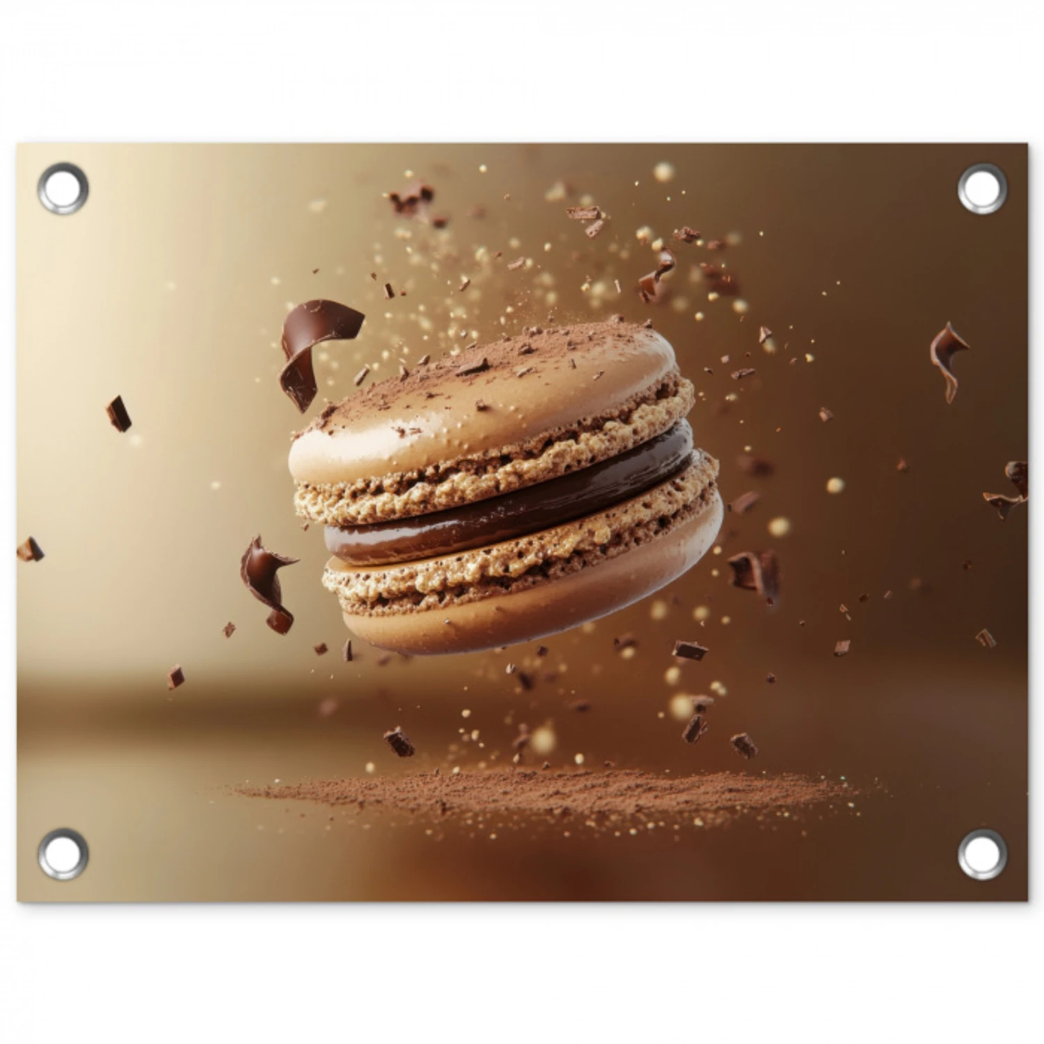 Chocolade - Macarons - Eten - Snoep tuinposter los doek klein -3d