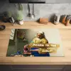 Melkmeisje - Goud - Quotes - Schilderij - Oude meesters Inductie beschermer vinyl 3mm klein -sfeer5