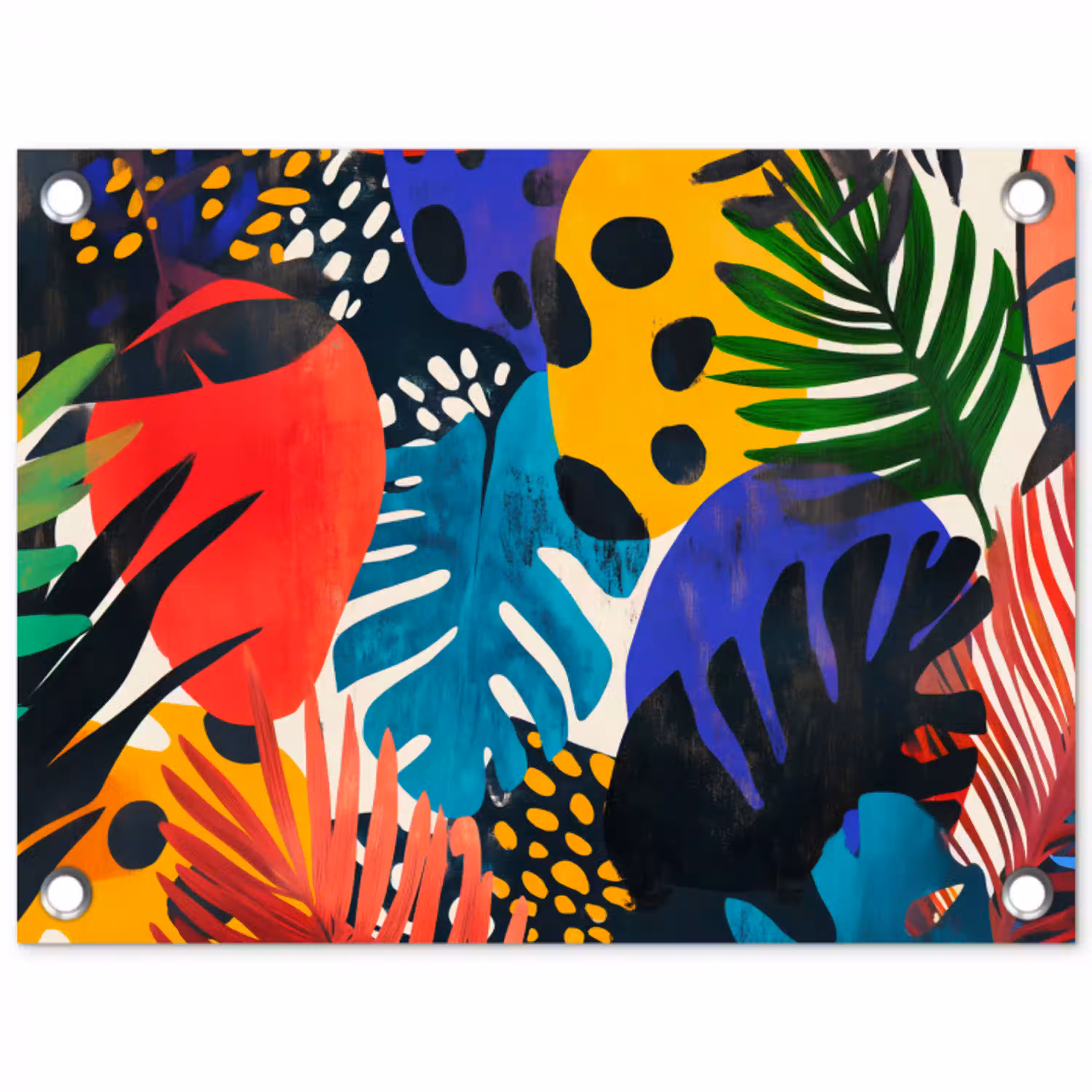 Bladeren - Vormen - Abstract - Kleurrijk tuinposter los doek klein -3d